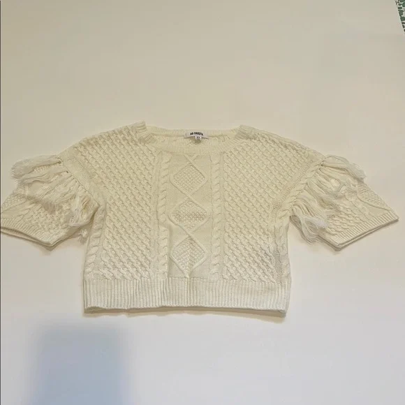 BB Dakota Sweaters Bb Dakota Cream Fringe Out Knit Sweater